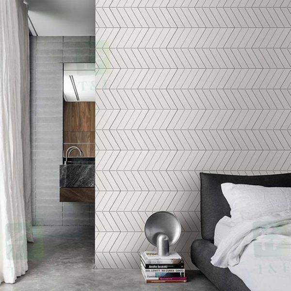 Morden Fish Bone Marble Mosaic Background Wall Tiles For Living Room