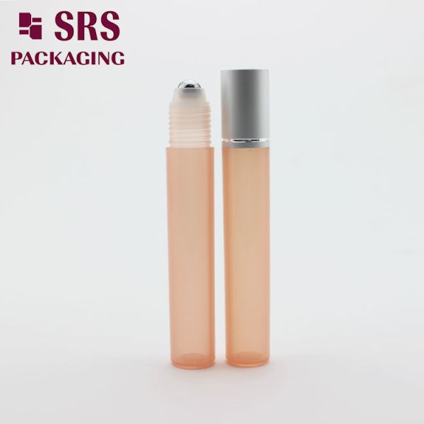 SRS empty cosmetic 15ml plastic bottle with steel roller ball
