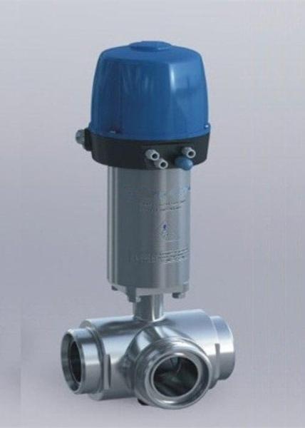 Stainless Steel Sanitary Control Valves , Pneumatic Actuated Ball Valve Welded Connection Type
