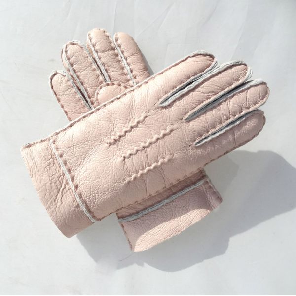 Hand Stitching Nappa wool lined men women sheepskin shearling leather gloves