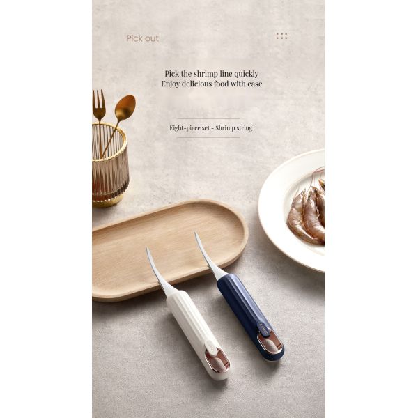 Metal Shrimp Deveiner and Fish Scale Scraper Tool for Easy Home Cooking Seafood Tools