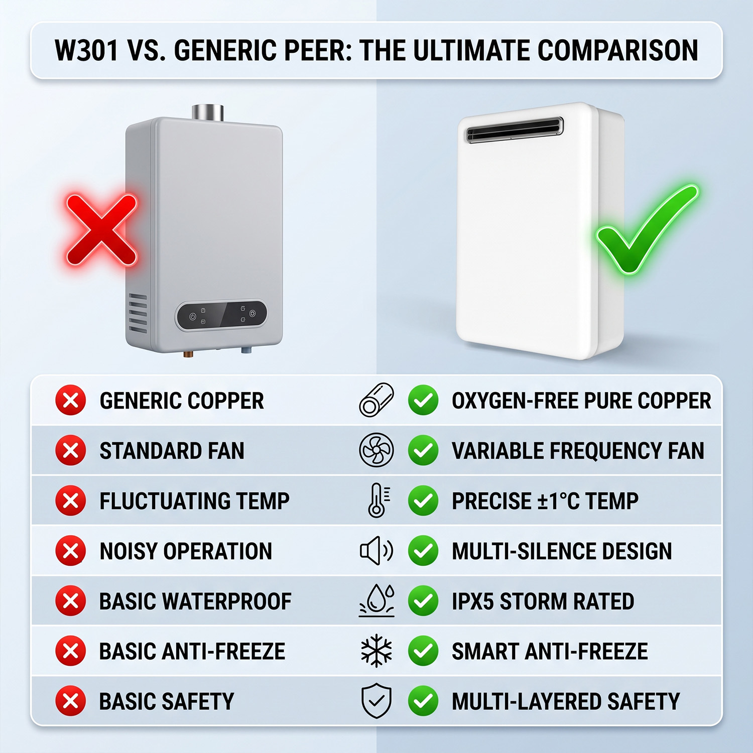 26L/min Flow Rate 48kW High Power IPX5 Storm-Rated Outdoor Gas Water Heater Tankless Instant Geyser for Luxury Villas