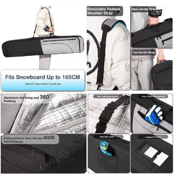 Мешки сноуборда лыжи полиэстера водостойкие 600д для лыжи сноуборда