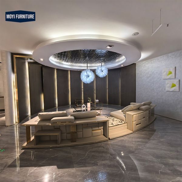 Manufacturer Custom Luxury Italian Designer Half Moon Sofa New Design Home Sofa Set Furniture Luxury Living Room Sofa