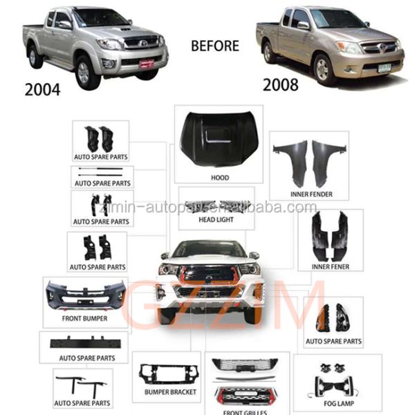 Toyota Car Front Facelift Kit Автомобильный набор для обновления от Hilux Vigo до Hilux Rocco 2016 2017 2018