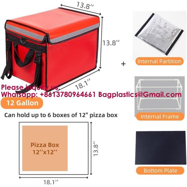Insulated Bags For Food Delivery With Cup Holder Waterproof Shoulder Backpack Food Delivery Bag Take Away Delivery Bags with Custom logo Lunch Bag Picnic Tote Cooler Bag