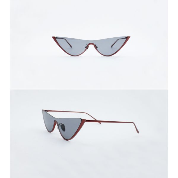 Summer cool Typical Cateye Sunglasses one piece lens half rims metal Eyeglasses UV 400