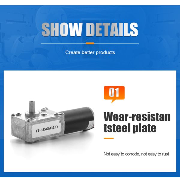 DC 12V24V 100Kg High-torque Worm Reducer Geared Motor