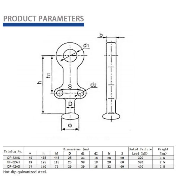 Electric Power Lines Connecting Fittings Durable Corrosion Resistant Ball Eyes
