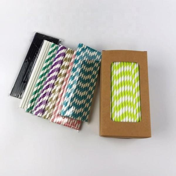 Food Grade Paper Straws Packaging Custom Box for Bar Accessories Type Drinking Straws