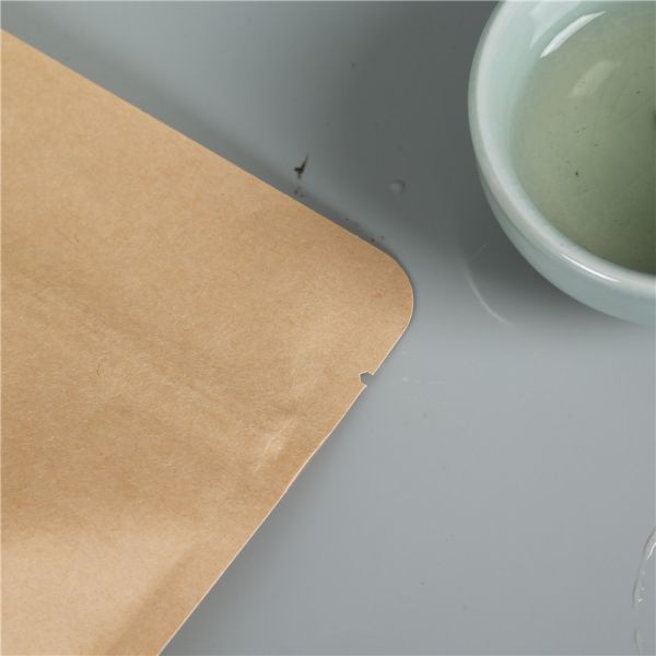 food grade Doypack k Brown green White craft Kraft Paper Standing Up Pouch bag with zipper and clear window