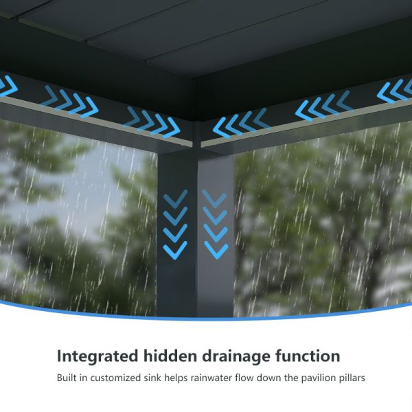 Aluminum Alloy Electric Flip Louver Pavilion The Outdoor Shade is Durable And Stylish Suitable for Garden Terrace Use