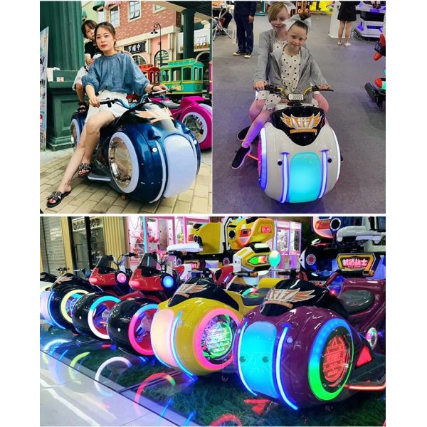 Dazzle Light Motorcycle Amusement Park Kiddie Ride Fiber glass Electric Car