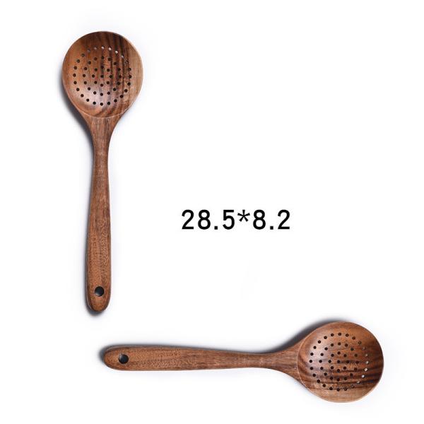 Log Teak Kitchen Wooden Utensils Round Square Non Stick Pan Wooden Spoon