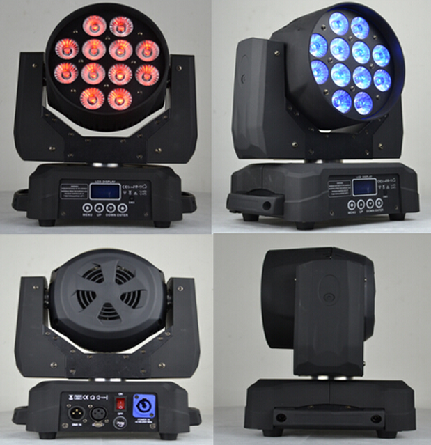 12X15W RGBWA+UV 6 in 1 LED Moving Wash Light For KTV ,Party , Concert ,Festival