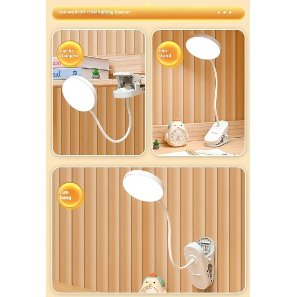 Wholesale Kids Modern LED Table Lamp Neck Clip-On Touch Control USB Rechargeable White Night Light for Students' Study