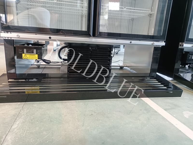 Double Glass Door Refrigerator Commercial Upright Display Fridge for Retail