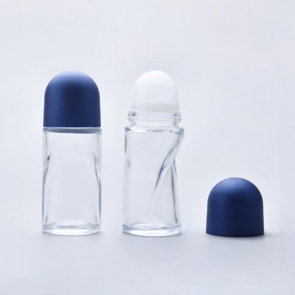 Customized Color Glass Roller Ball Bottles 35.2mm With Plastic Roller