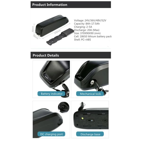 Batería de litio LiFePO4 36V 48V 60V 72V 30AH 60AH 80AH 120AH OEM Baterías de litio para bicicletas eléctricas / sillas de ruedas