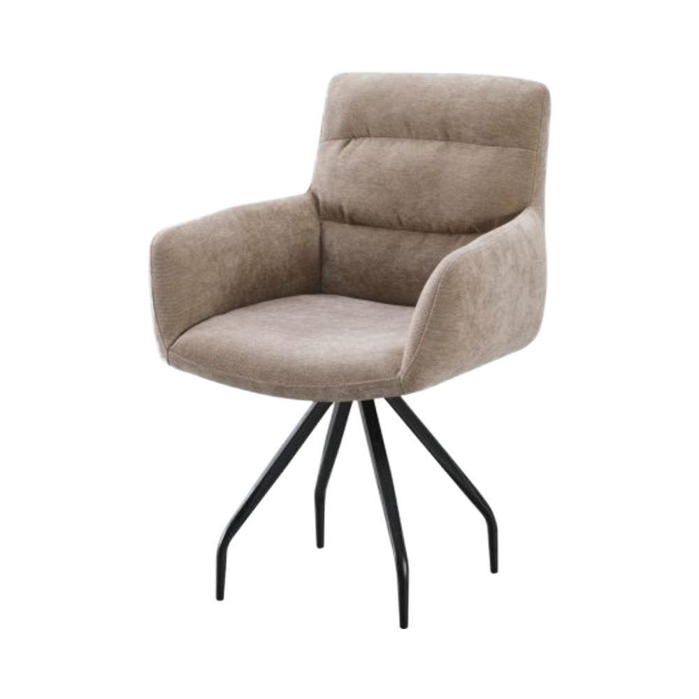 Modern Fabric Dining Chairs with Sponge Cushion Armrest Simple Design Upholstered Armchair for Home Furniture Restaurant Use