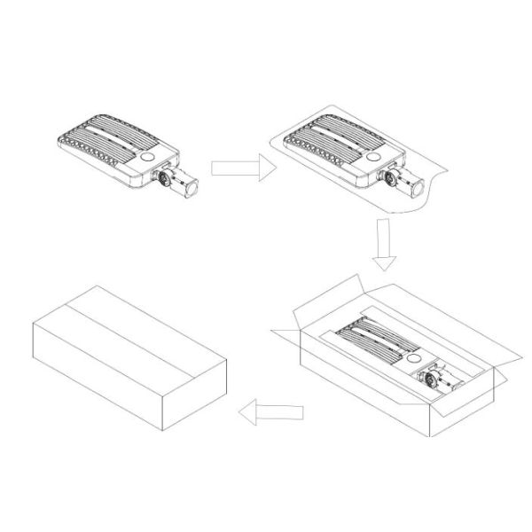Cold White 60W Led Parking Lot Lights Energy - Saving for industrial district