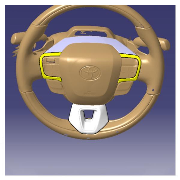 Nomal Toyota 2024 Alphard Vellfire ABS Carbon Fiber Geometric Steering Wheel Trim