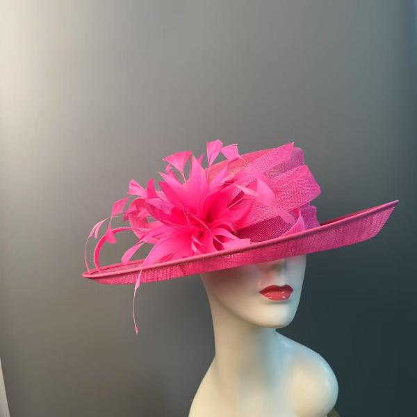 Millinery Supplies Party Decoration Sinamay Base Hat With Feather
