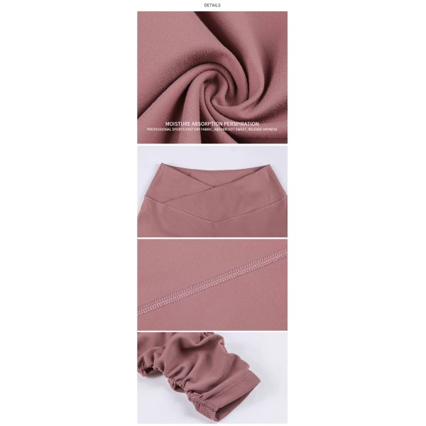 Women Wrapped Croess Workout Leggings Tights 220gsm High Waist Yoga Leggings