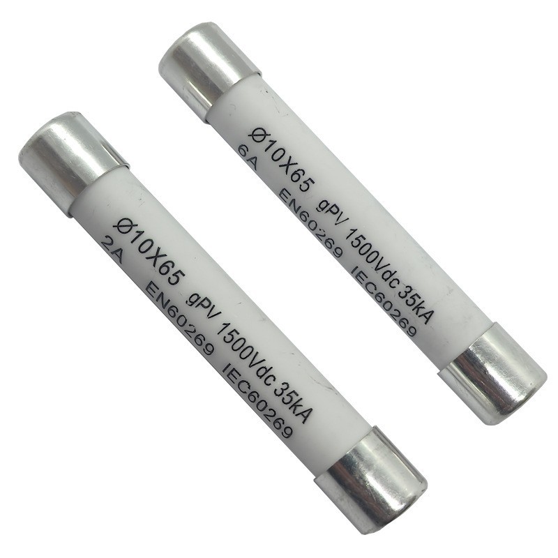 1500VDC 10x65mm Solar PV Fuse Link 2A Cylindrical Photovoltaic Fuse for Solar