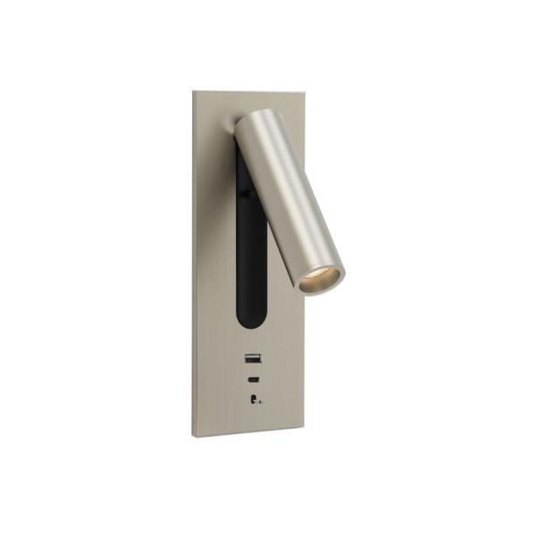 Adjustable recessed flexible LED headboard reading lamp USB aluminum hotel villa bedside wall light bed wall lighting