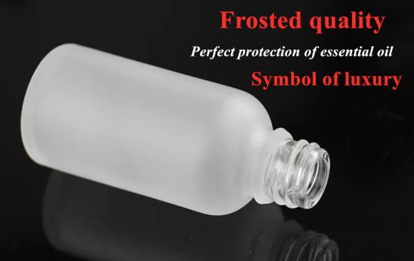 10ml 20ml 30ml Emtpy Round White Frosted Glass Essential Oil Bottle for skincare hair Serum Cosmetic Use with Dropper