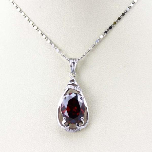 925 Silver Jewelry 9mmx11mm Amethyat  Cubic Zircon Pendant(PSJ0406)