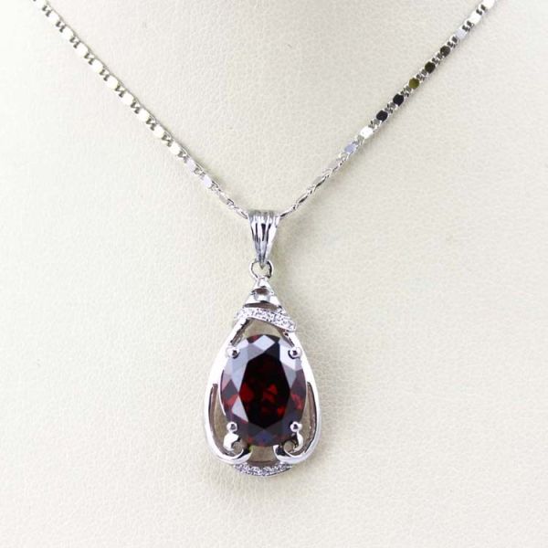 925 Silver Jewelry 9mmx11mm Amethyat  Cubic Zircon Pendant(PSJ0406)
