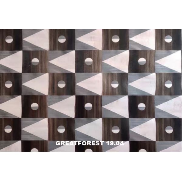 Artistic Parquet Wood Veneer 2500*640mm Handwork Fixed-Shaped Customizable Art Splicing For Wall Paper