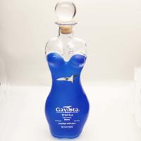 Bouteille solide de revêtement bleue partielle de tequila du bouchon en verre 750ml de bouteille en verre de tequila