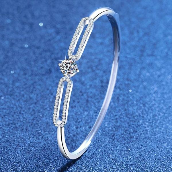 Professional factory Shiny Luxury Bracelet Sparkling Wedding Engagement 925 Silver Moissanite Bracelet