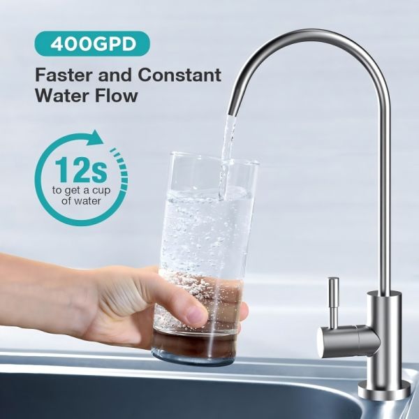Compact 400GPD Under Sink RO System Integrated Design Space Saving