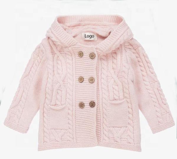 2023 Winter kids hoodie sweaters knitted design customized baby sweater set