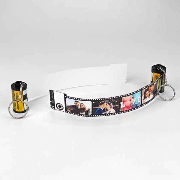 Diy Sublimation Blank Memory Film Keychain Loving Memory Photo Film Roll Double Sided Sublimation Memory Keychains
