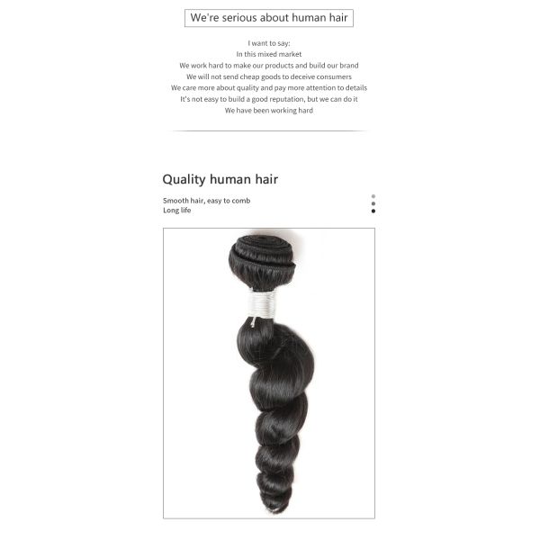 Double wefted 10a Reinforced Real Human Hair Bundles Loose Wave Black Color