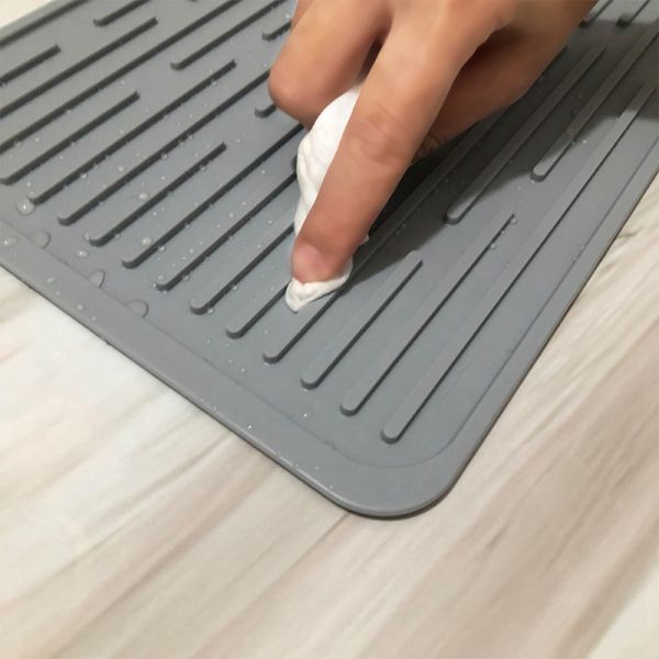 Amazon Original Drying Mat Silicone Dishes Drying Kitchenware BPA Heat Resistant Folding Dining Table Custom Dish Draining