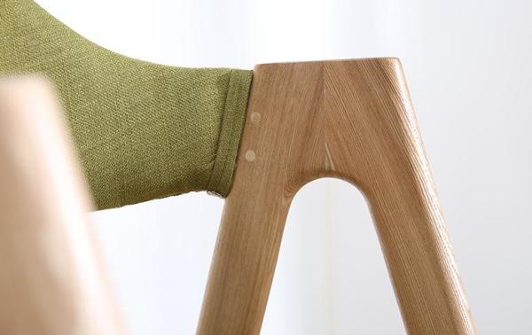 Nordic fashion creative solid wood dining chair cloth art leisure chair simple back armchair coffee restaurant A chair