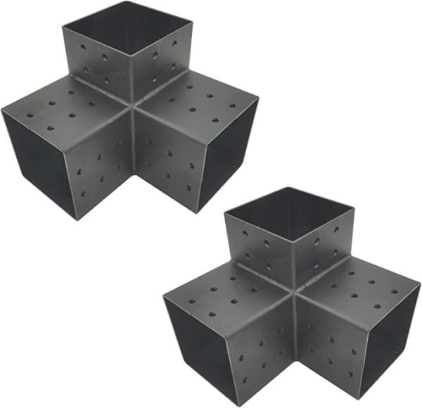 Eco Friendly Steel Pergola DIY Corner Bracket Kit for 4x4 Wooden Beams Pressure Treated