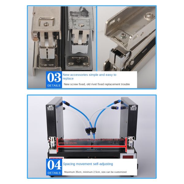 Fast Three-Head Induction Automatic Gas Electric Stapler Pneumatic Document Stapler for Blister Three-Nail Elevator