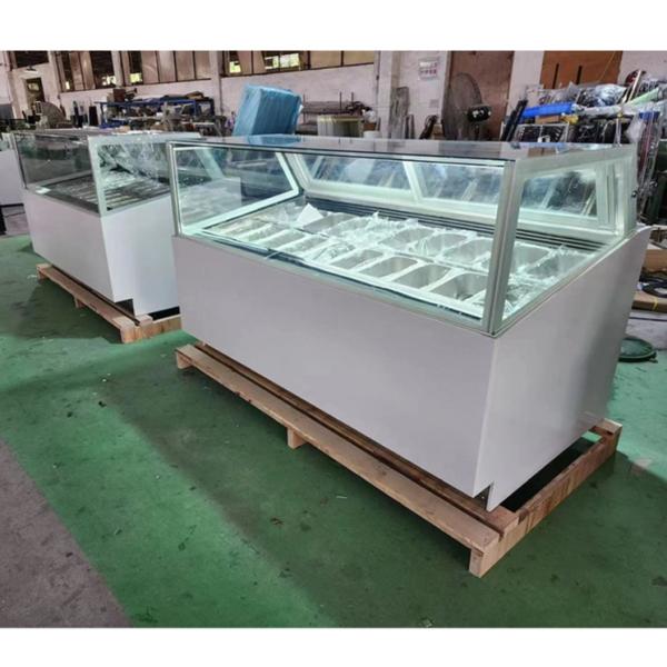 Commercial 16 Pans Ice Cream Display Freezer Ice Cream Dipping Cabinet Freezer
