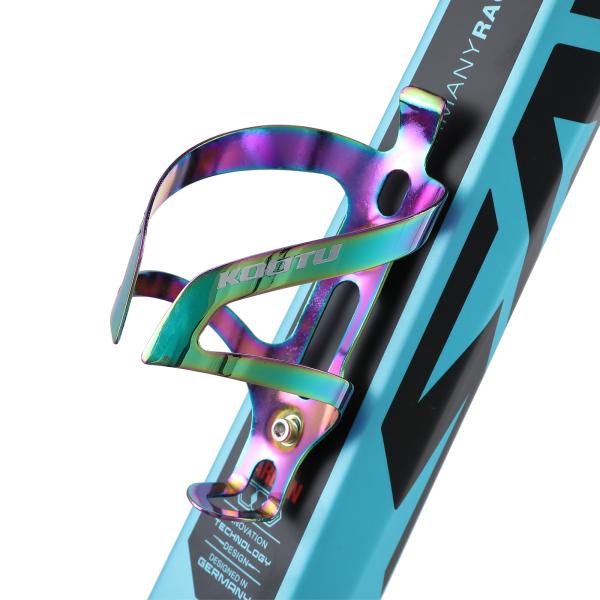 Suporte de garrafa de alumínio da gaiola da chaleira do camaleão colorido do suporte de garrafa de água da bicicleta