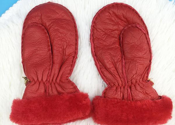 3 - 8 Years Childrens Warmest Sheepskin Gloves With Customized Logo