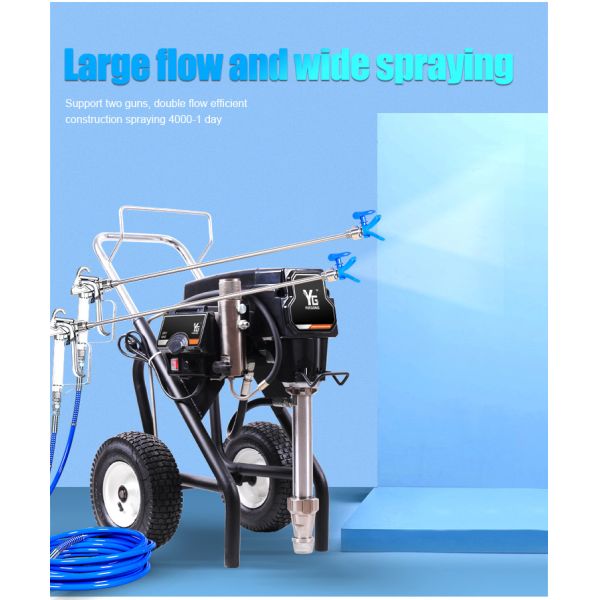 Industrial High Pressure Stucco Airless Paint Spray Machine With Rotary Spray Nozzle