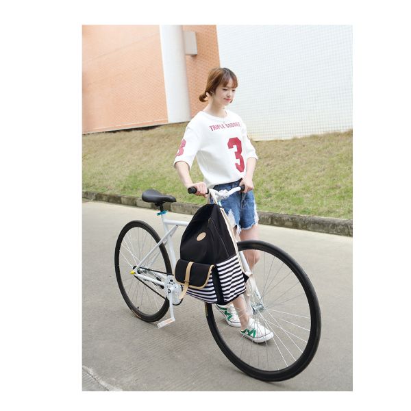 A lot of fashiona Canvas stripe School bags