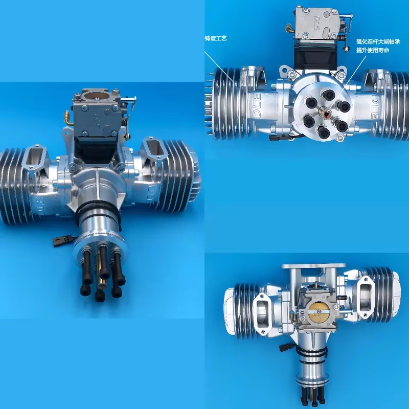 Hot DLE170 Aviation Model Gas Engine Dual Cylinder Two Stroke Side Exhaust Natural Air-Cooled CC Displacement for Drone